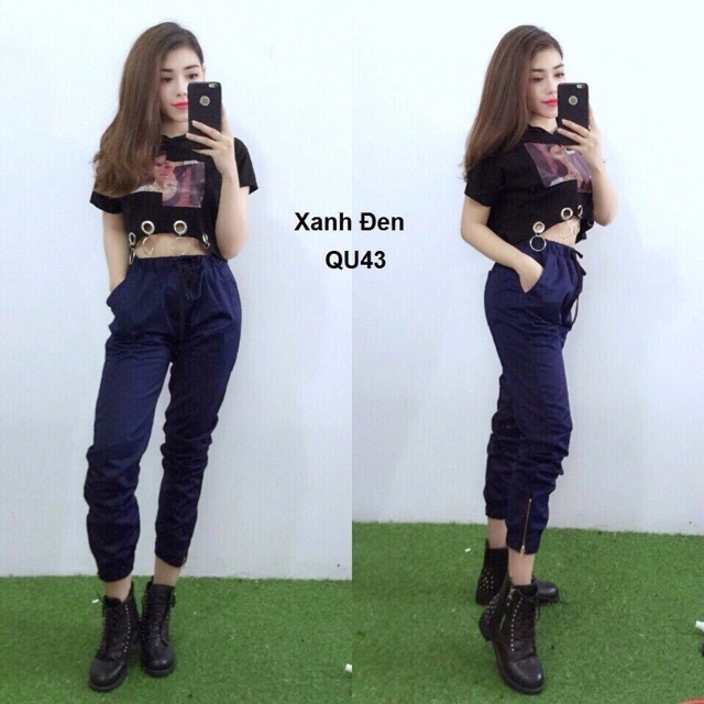 Quần kaki dây kéo chân