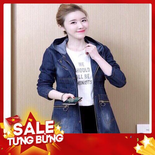 Áo khoát jean fom dài -Hàng nhập khẩu