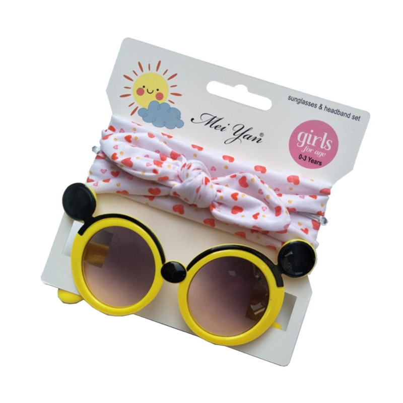 Bộ 2 Băng Đô Cài Tóc Hình Hoạt Hình Chống Tia UV