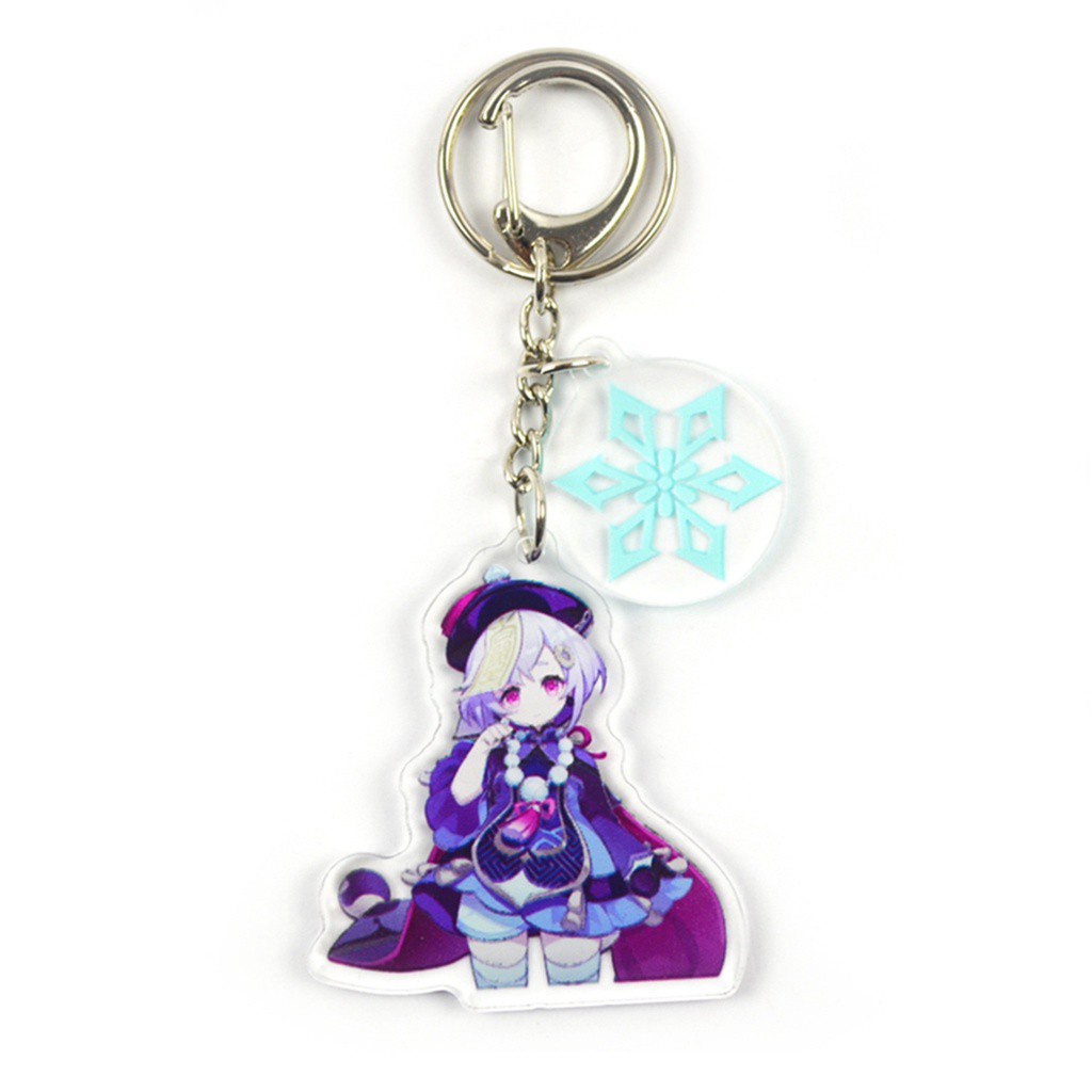 Móc Khóa Nhựa Acrylic Họa Tiết Hoạt Hình Genshin Dễ Thương 6cm