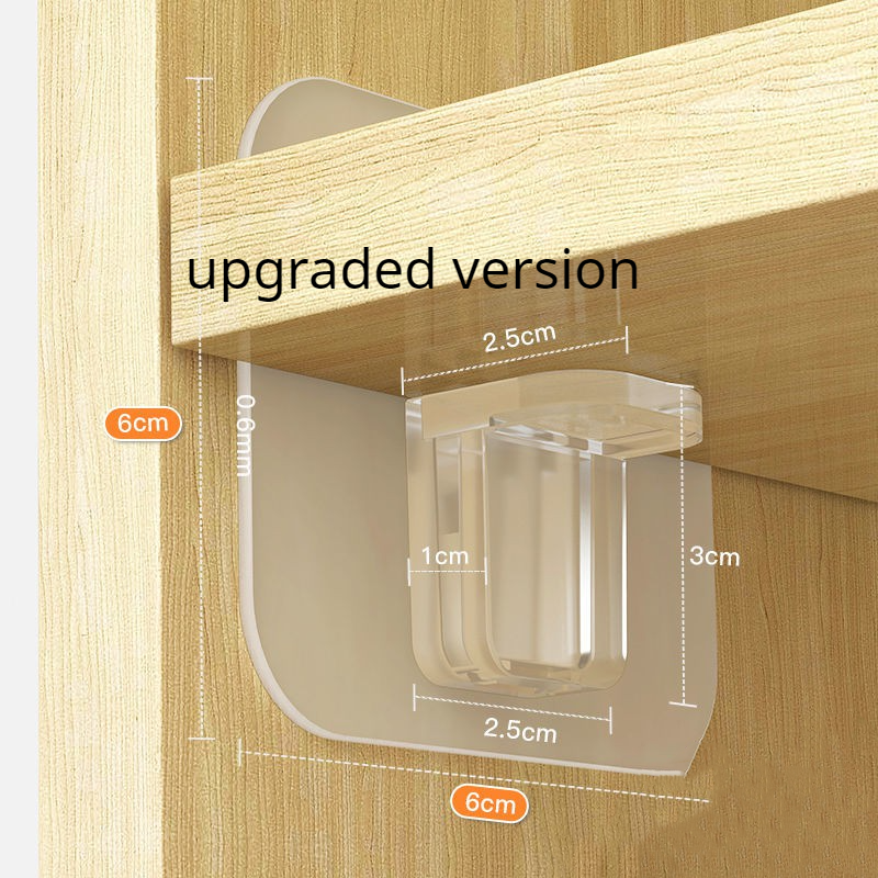 8 pcs Self Adhesive Wall Hooks ,Board Support Non-perforated Wardrobe Partition Layer Fixed Paste Sticky Hook Household Home Decor Organizer, Seamless Nail-free Bracket Wall Screw