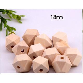 4 hạt gỗ đa giác đủ size 10-30mm