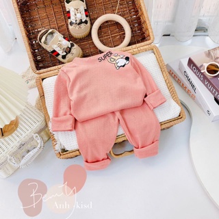 Bộ len tăm cổ 3 phân bé trai bé gái, 7 - 16kg