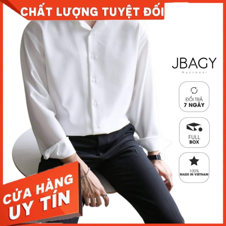 Áo sơ mi nam form rộng COVE cổ vest Hàn Quốc vải lụa lạnh mềm mại thương hiệu JBAGY - JBS06 - Hàng nhập khẩu