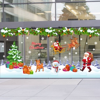 Decal Noel khổ lớn - Giấy decal dán kính dán tường decor trang trí Noel khổ lớn cao cấp màu sắc nét, có keo sẵn dễ dán