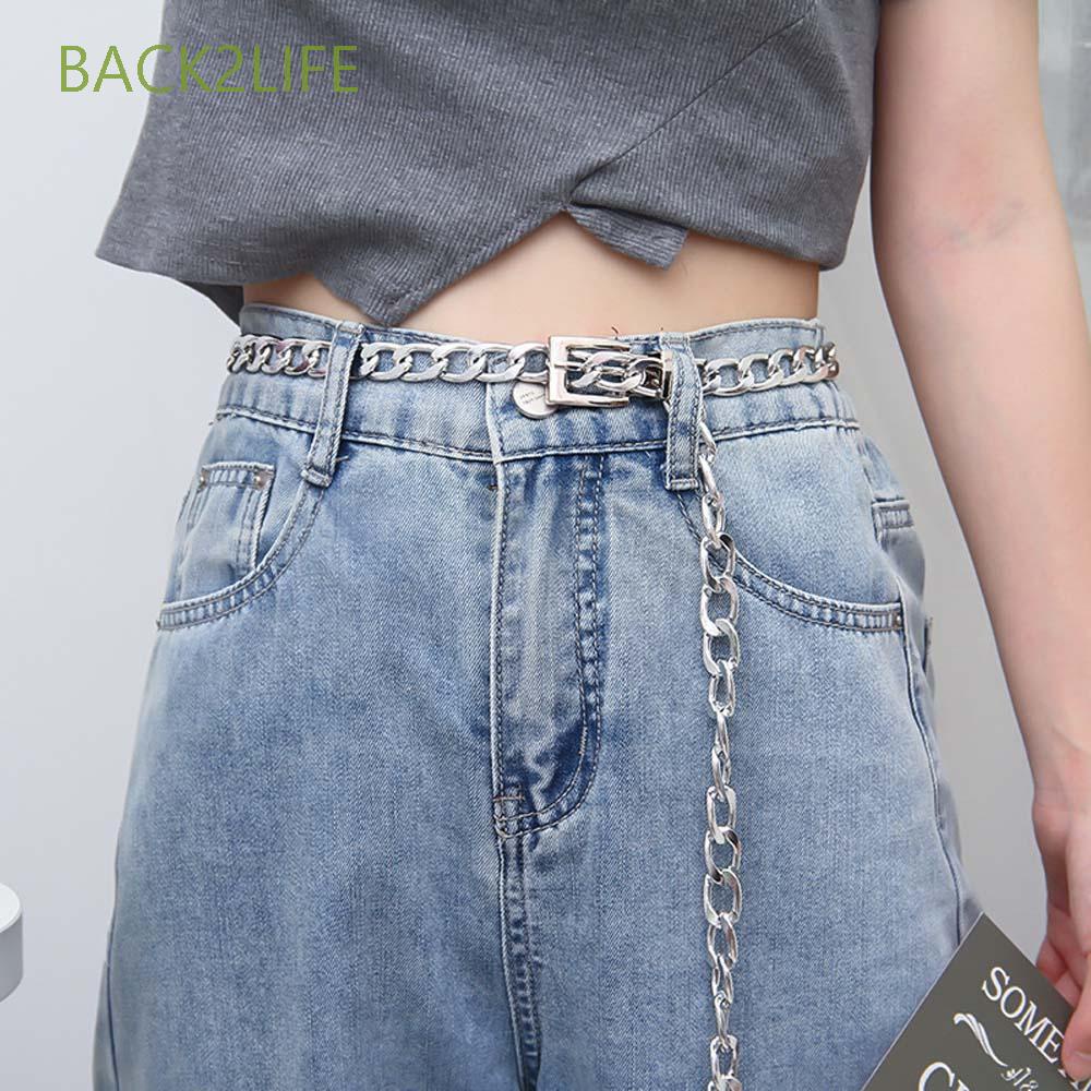 Thắt lưng mỏng bằng hợp kim khóa dài nhiều màu sắc phong cách Âu Mỹ thời trang cho nữ BACK2LIFE