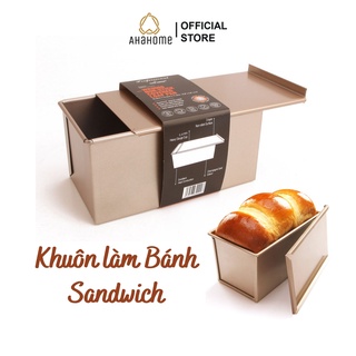 Khuôn Làm Bánh Mì Sandwich, Bánh Gối AHAHOME Chống Dính Kèm Nắp KB05