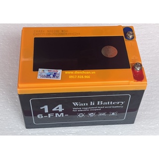 Ắc quy xe đạp điện 12v 14ah wan li 6-fm-14