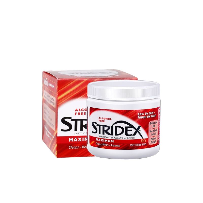 Stridex Anti-Acne Wipes Salicylic Acid 0,5% / 2%  BHA làm giảm mụn đầu đen