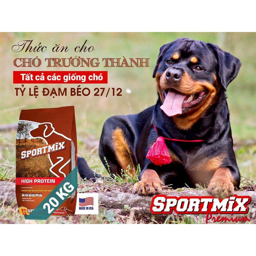 Thức ăn hạt khô Sportmix Dog High Protein 20Kg chuyên dành cho chó