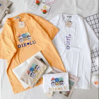 Áo thun thêu hình ulzzang - ẢNH THẬT