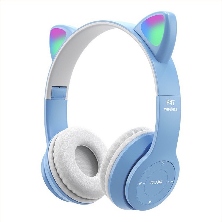 Tai Nghe Chụp Tai Bluetooth - Tai Mèo - Có Khe Cắm Thẻ Nhớ - Âm Thanh Đỉnh Cao