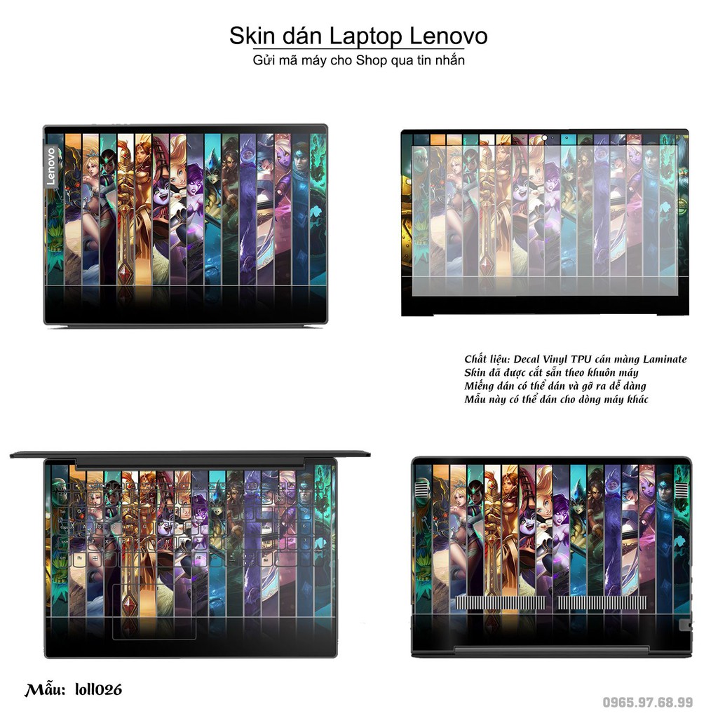 Skin dán Laptop Lenovo in hình Liên Minh Huyền Thoại nhiều mẫu 3 (inbox mã máy cho Shop)