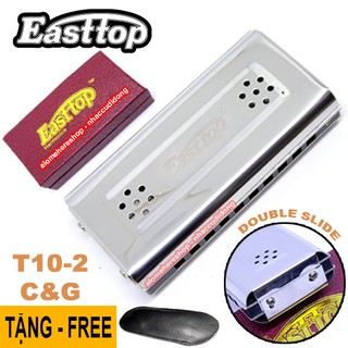 Kèn harmonica Easttop T10-2 Double Slide 10 lỗ key C-G Có Clip Thực Tế