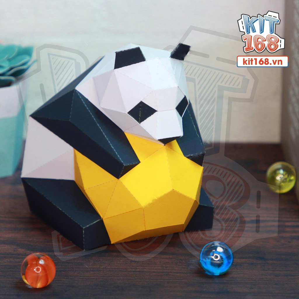 Mô hình giấy động vật Polygon Panda