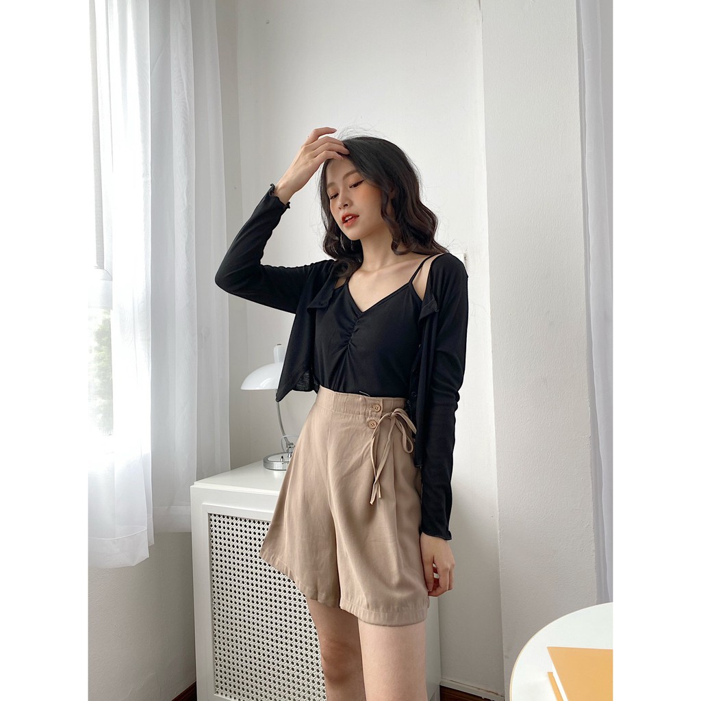 SET CARDIGAN ÁO DÂY NHÚN