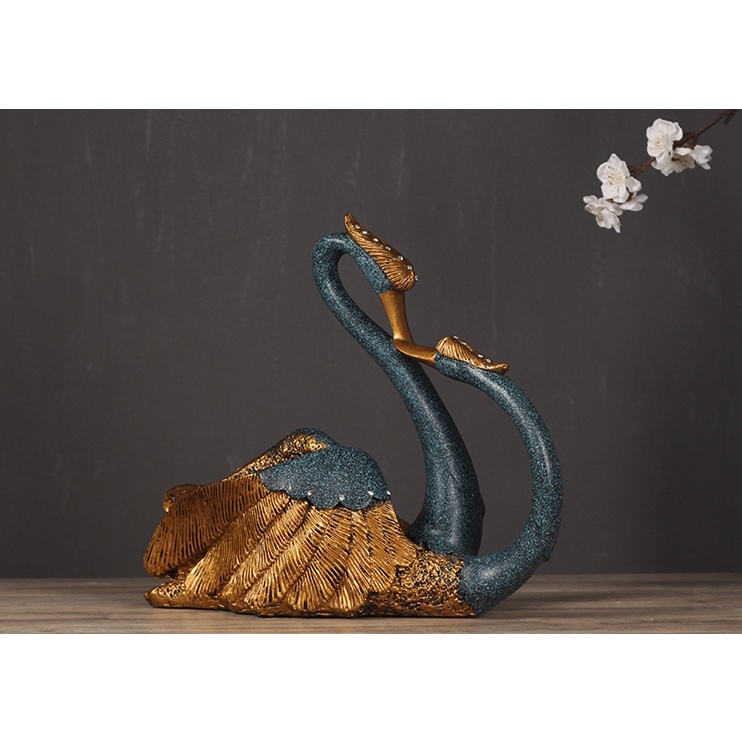Mô hình thiên nga bằng nhựa composite cao 15 cm đựng rượu trang trí - TTN129 - Jassi Decor