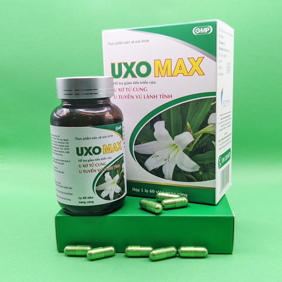 UXO MAX hỗ trợ phòng ngừa, giảm u xơ, u tuyến vú lành tính, tiền liệt tuyến lành tính - Hộp 60 viên - CHÍNH HÃNG