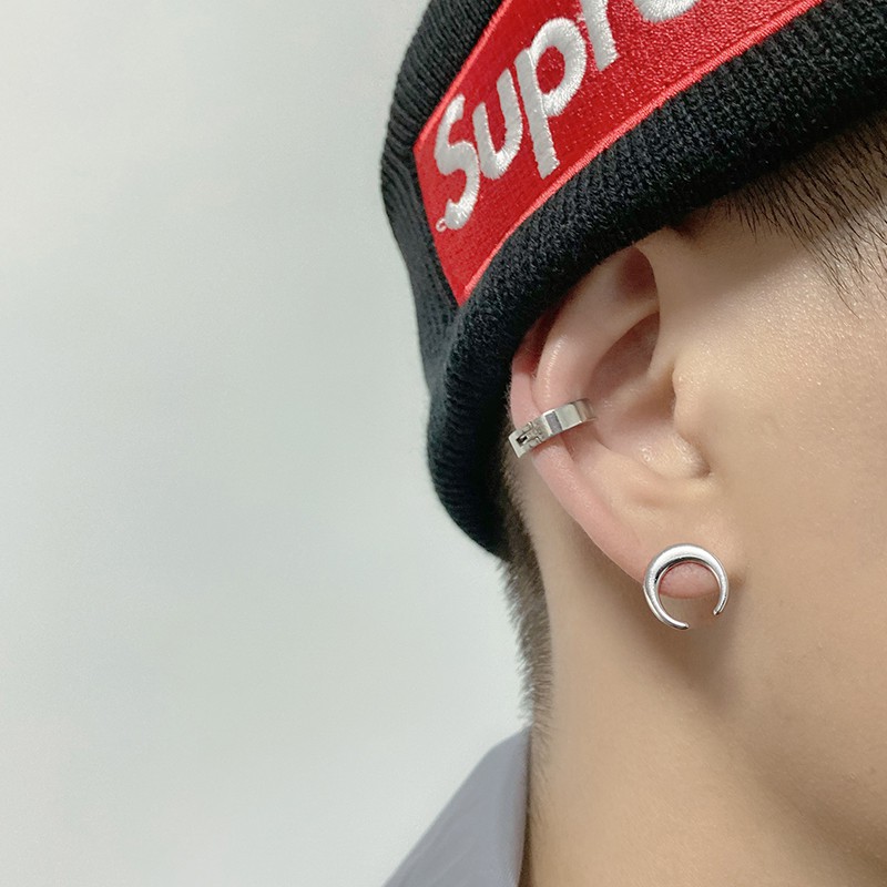 HIPSTER Khuyên Tai Hình Mặt Trăng Khuyết Phong Cách Retro