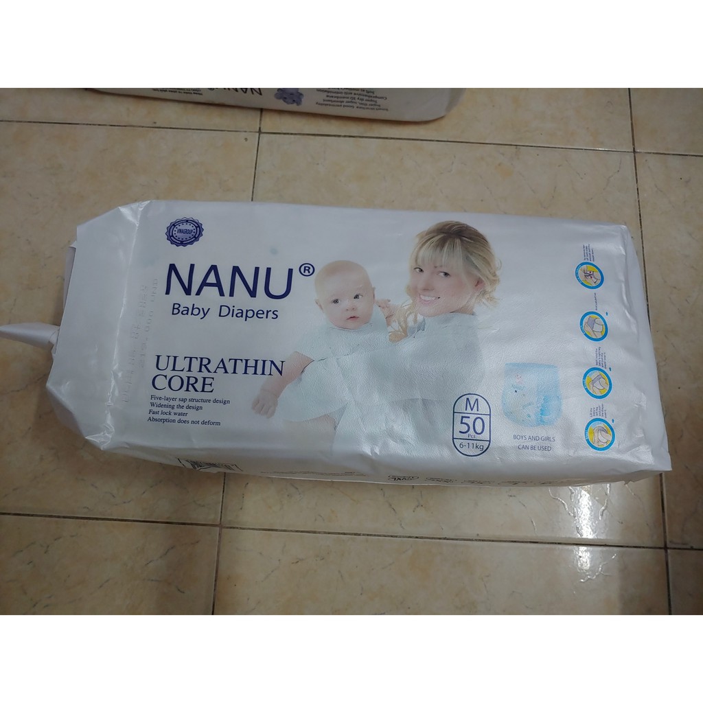 Combo 1 bịch bỉm quần nanu baby m50/l50/xl50/xxl50/xxxl50