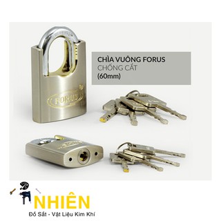 Khoá chống cắt forus thân đồng 60mm chìa vuông🔥 khoá chống trộm an toàn🔥