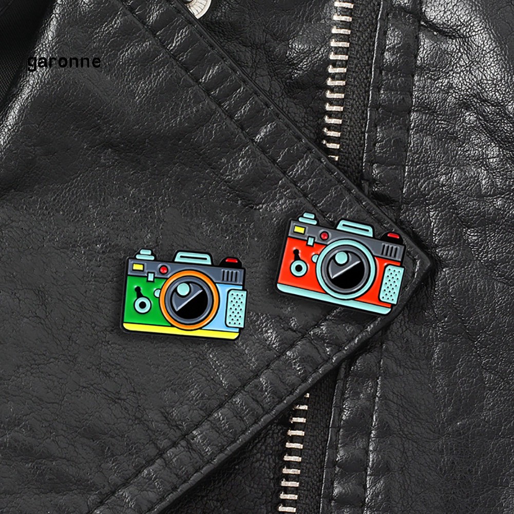 GA_Cartoon Multicolor Camera Badge Collar Lapel Brooch Pin Clothes Jewelry Decor
