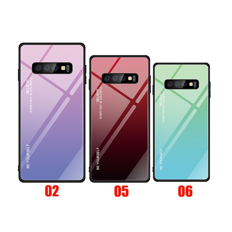 Ốp điện thoại tráng gương màu gradient cho Samsung Galaxy A5 2017 A7 A8 2018 S8 S9 S10 Plus S10e Note 9 8