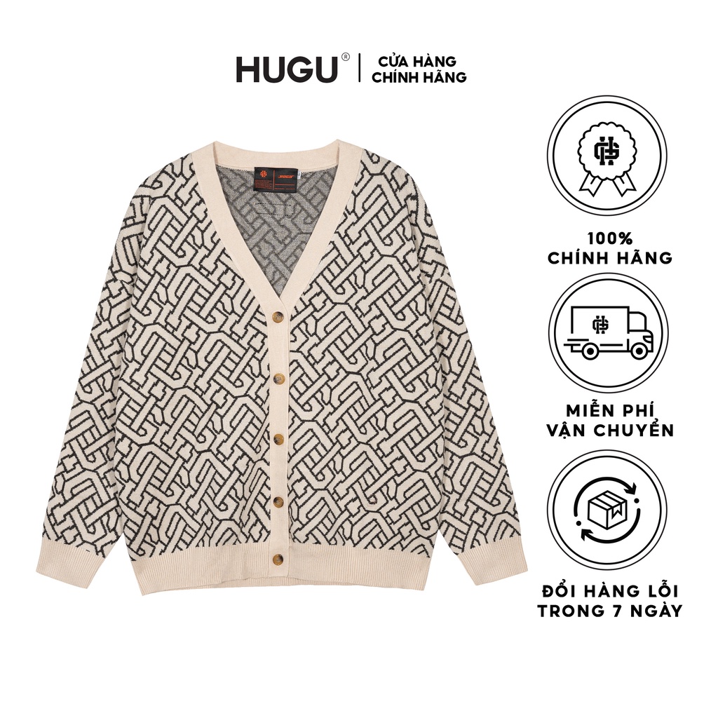 Áo khoác len HUGU - Monogram Cardigan - vải len mềm mịn - unisex