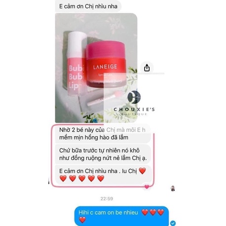 ❎ Combo Ủ môi LANEIGE và tẩy TBC môi BUBI BUBI