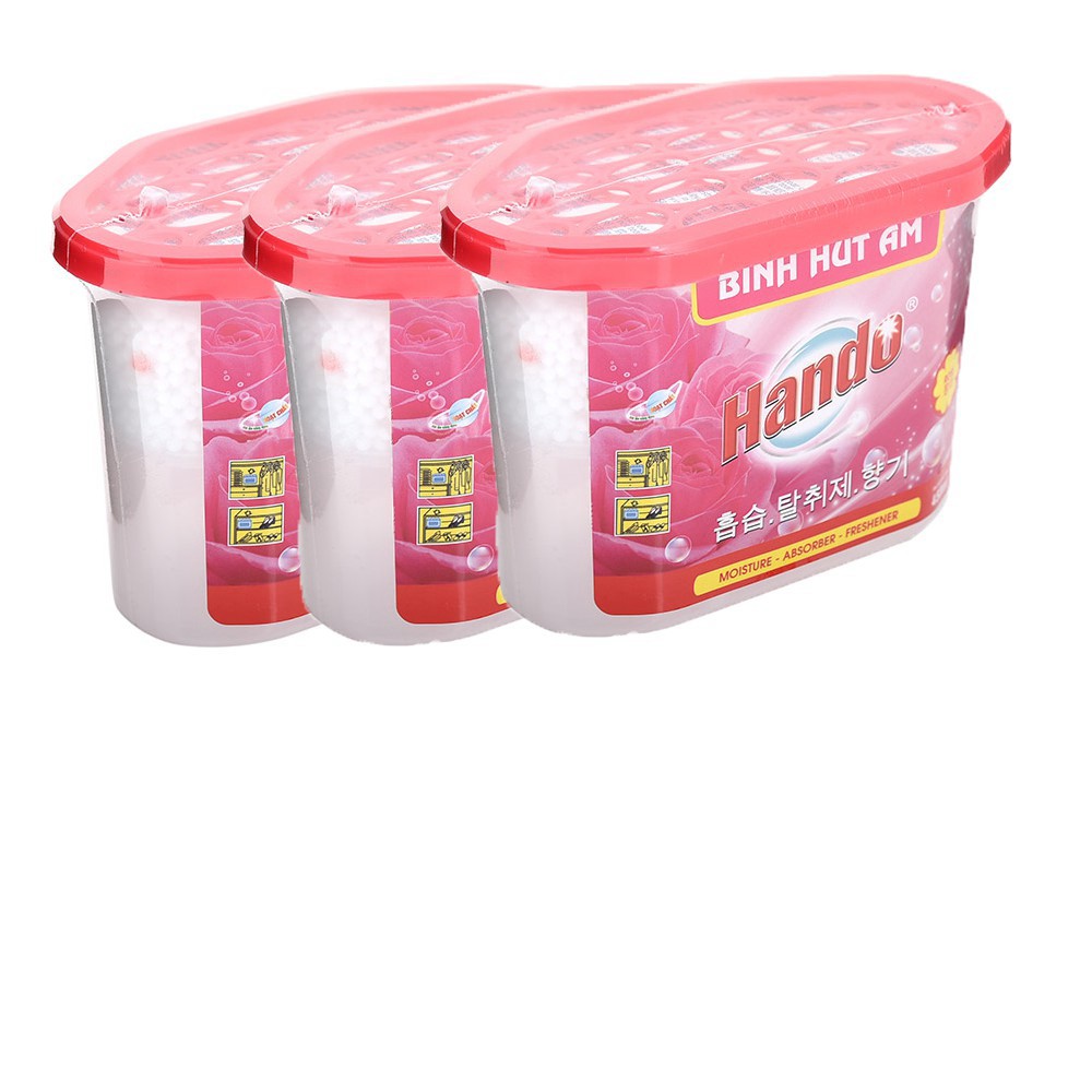 BỘ 3 BÌNH HÚT ẨM 450ml HANDO HƯƠNG HOA HỒNG