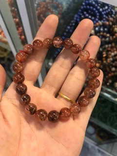 Vòng thạch anh tóc đỏ size 8li