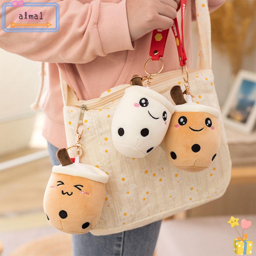 Móc Khóa Thú Nhồi Bông Mini Hình Ly Trà Sữa Dễ Thương
