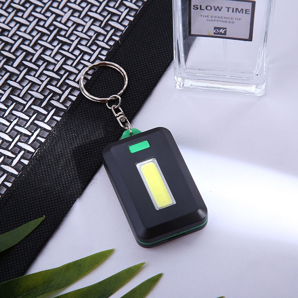 Móc khóa đèn pin mini COB LED 3 chế độ nhiều màu tiện dụng