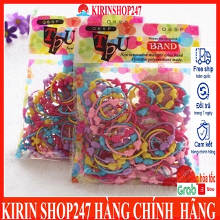 Túi 50 dây buộc tóc nhiều màu siêu kute cho bé gái