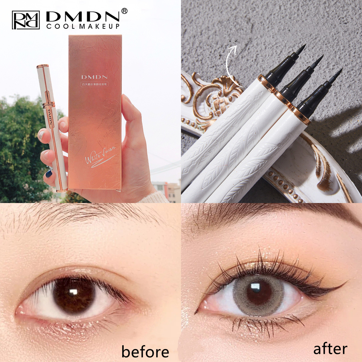 [Hàng mới về] Bút kẻ mắt trang điểm DMDN dạng lỏng đầu mút chống thấm nước và mồ hôi với vỏ màu trắng  Nội Địa Trung | BigBuy360 - bigbuy360.vn