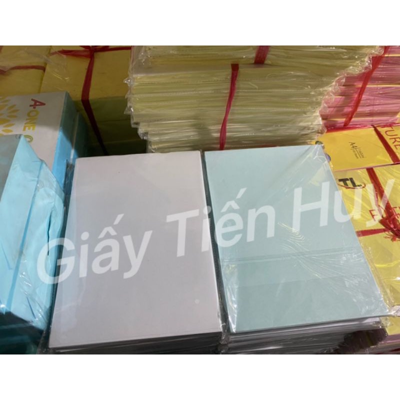 Decal A4 đế xanh đế vàng - 100 tờ/ xấp mặt bóng
