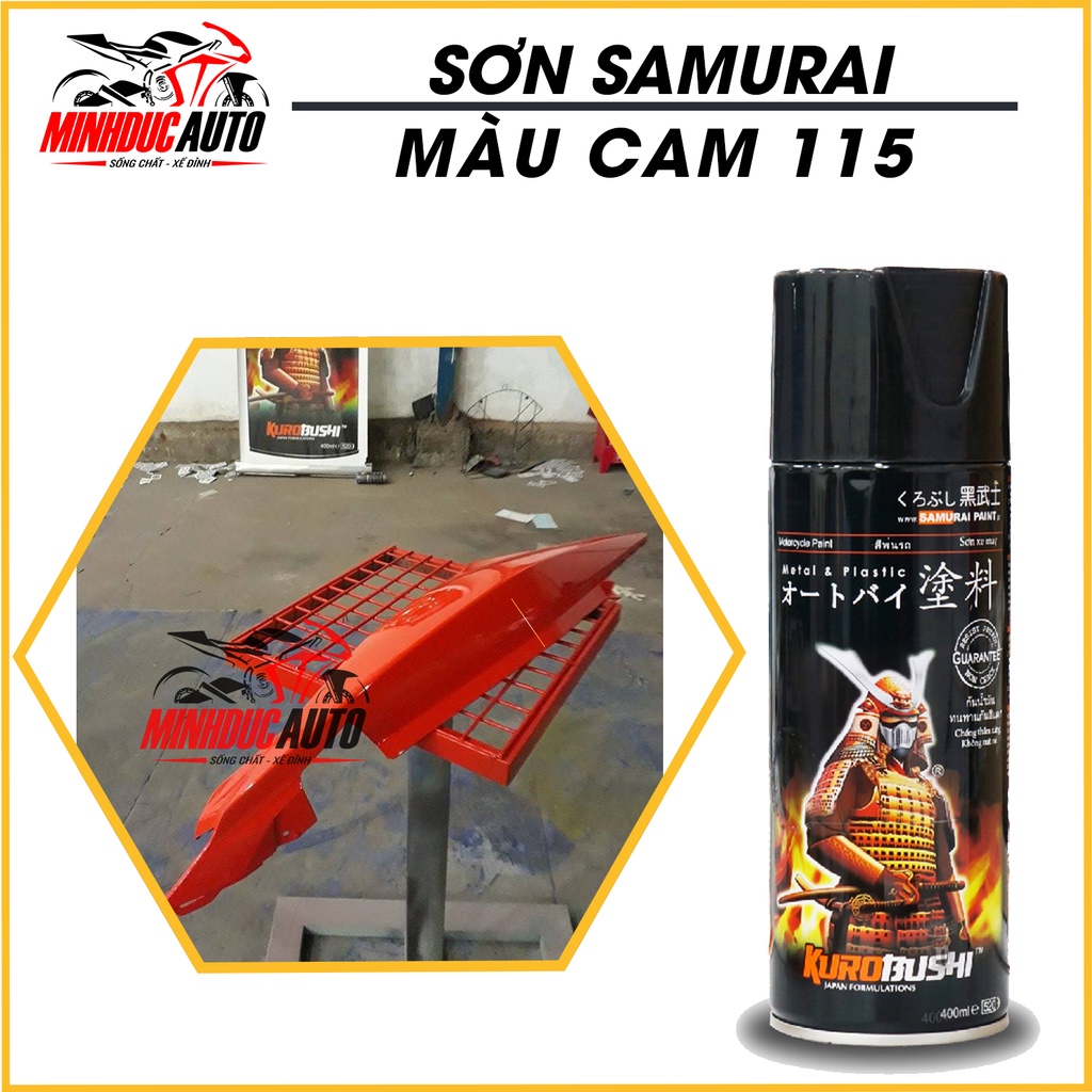 Sơn Samurai màu cam 115 chai sơn xịt cao cấp dành cho sơn xe máy