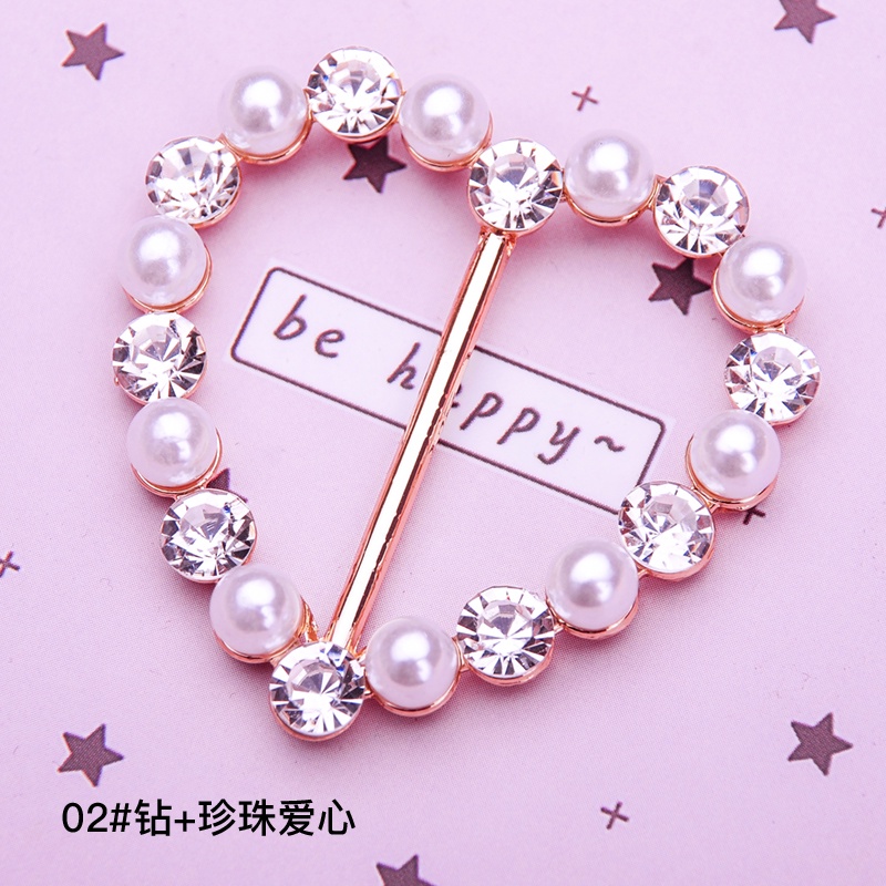 Khóa Thắt Nút Thắt Nút Đính Đá Ngọc Trai Dùng Trang Trí Áo Thun/Khăn Choàng Cổ/Thắt Lưng