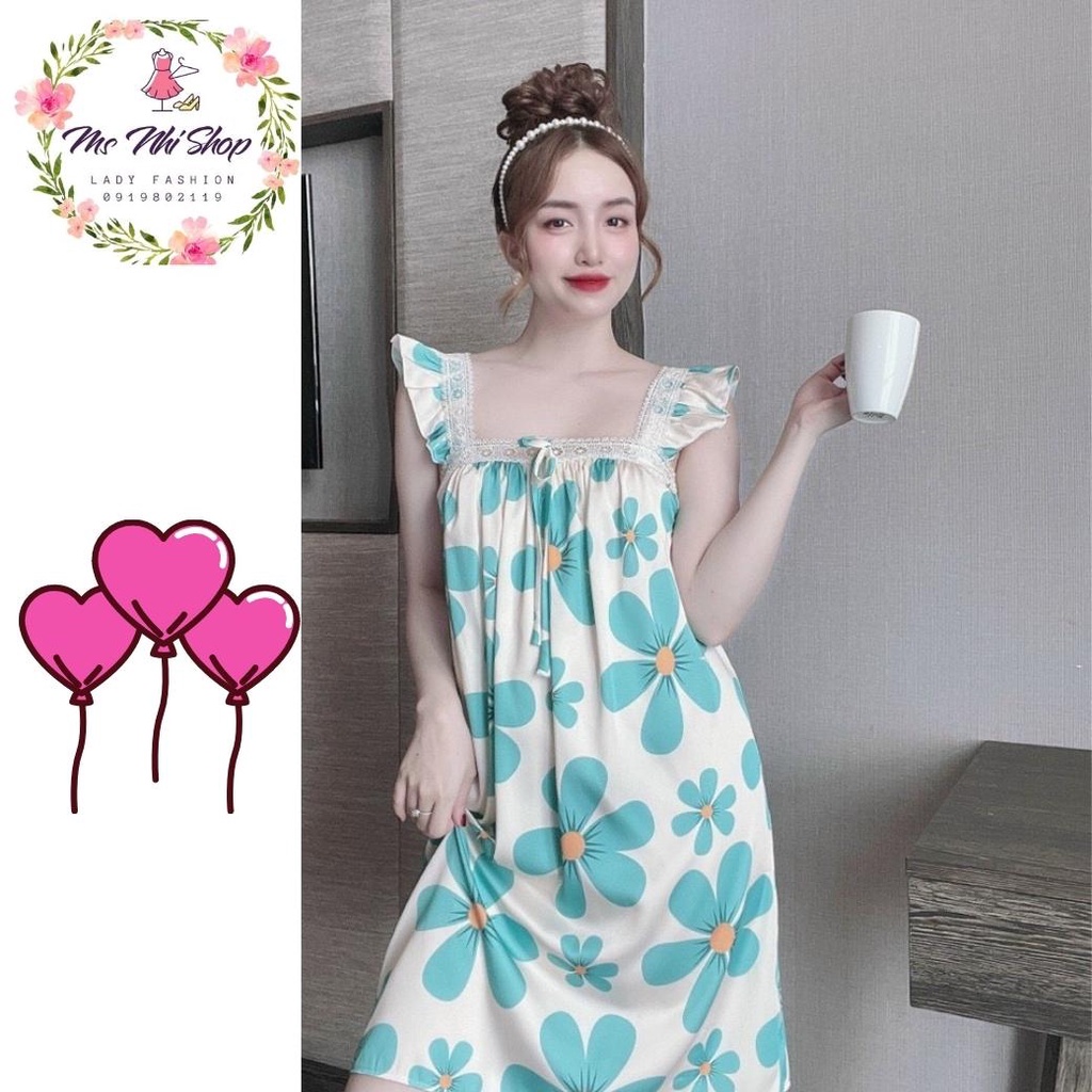 Đầm Lụa Latin Cao Cấp, Đầm ngủ tay cánh tiên dễ thương