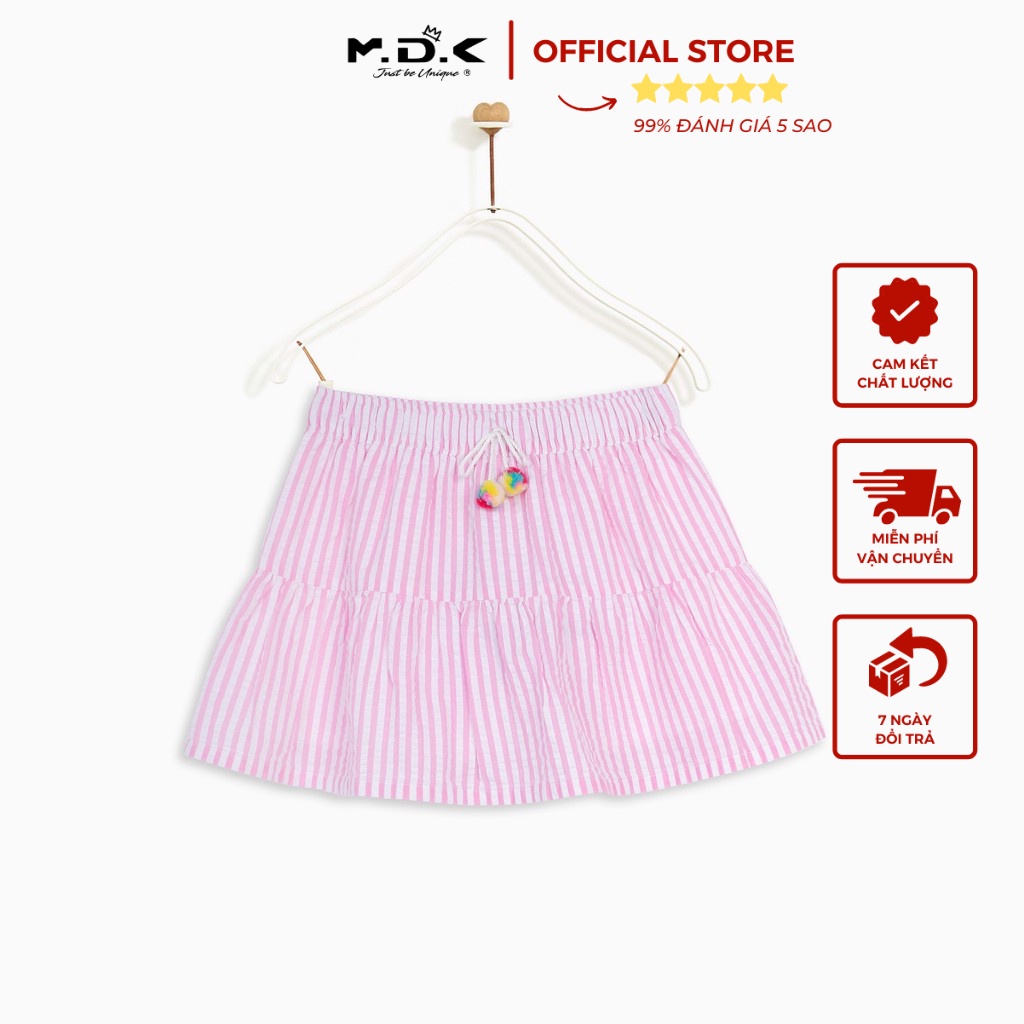 Chân váy - Stripe Colorful Pom Pom M.D.K - xinh xắn, đáng yêu