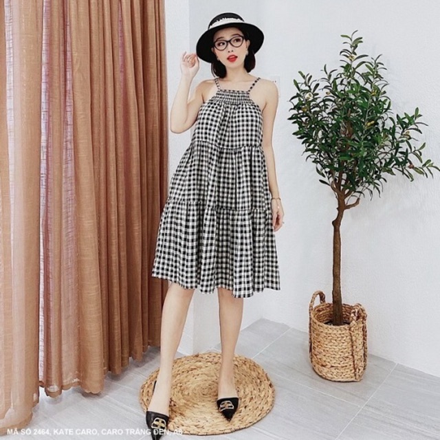 ĐẦM YẾM SỌC CARO 3 TẦNG 2 DÂY