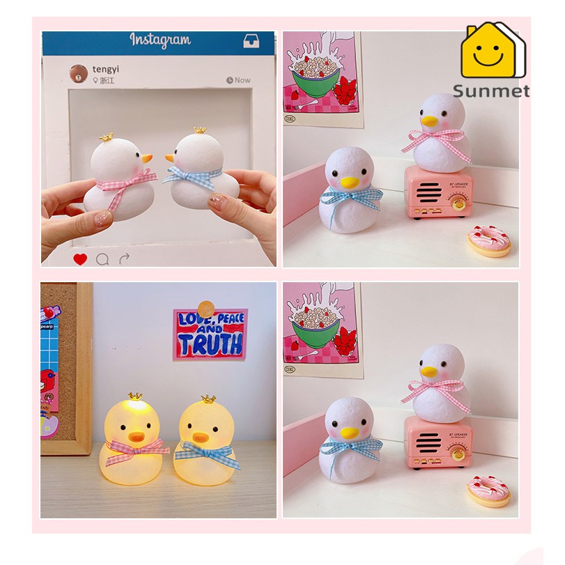 Đèn Phòng Ngủ Hình Con Vịt Thắt Nơ Ngộ Ngĩnh Dễ Thương Decor Phòng Ngủ Cho BÉ quà tặng VALENTINE SUNMET