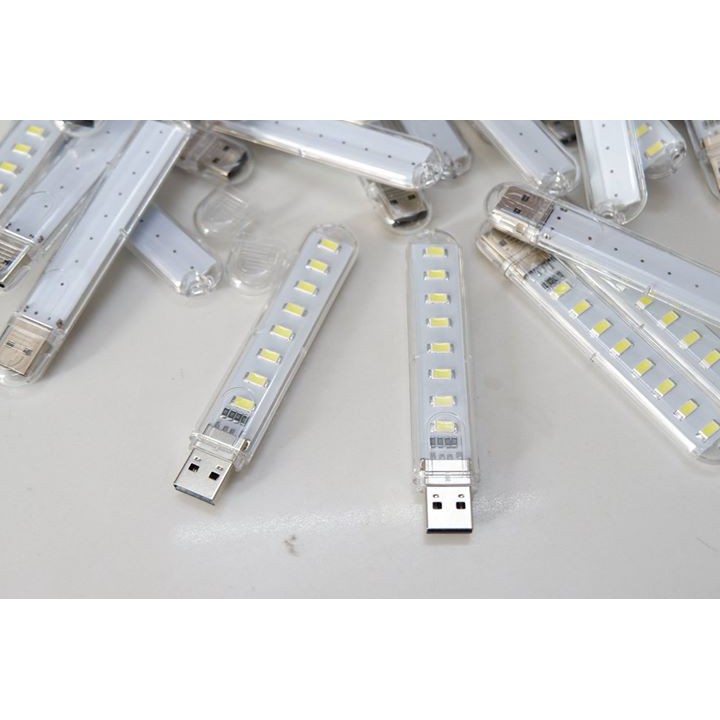 BÁN SỈ - Đèn Led Cổng USB 8 Bóng Siêu Sáng- Trong Suốt