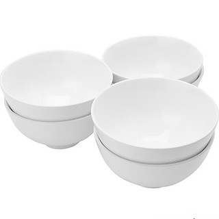Set 10 chén cơm sứ trắng trơn