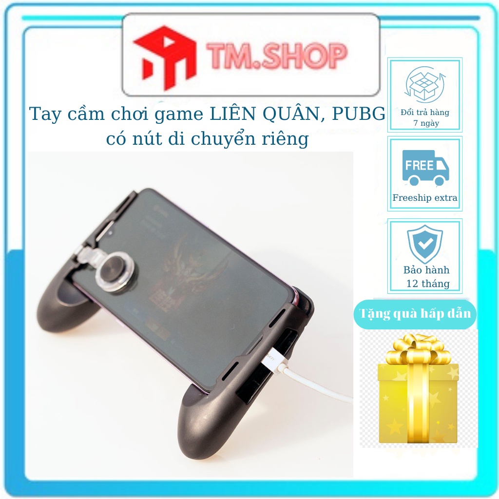 Tay cầm chơi game có nút bấm cho game PUBG, ROS, Free Fire,tay chơi game cho điện thoại