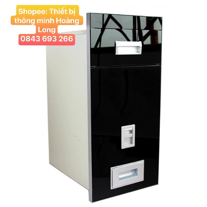 Thùng gạo mặt kính gương thông minh Đen/Trắng Cao Cấp