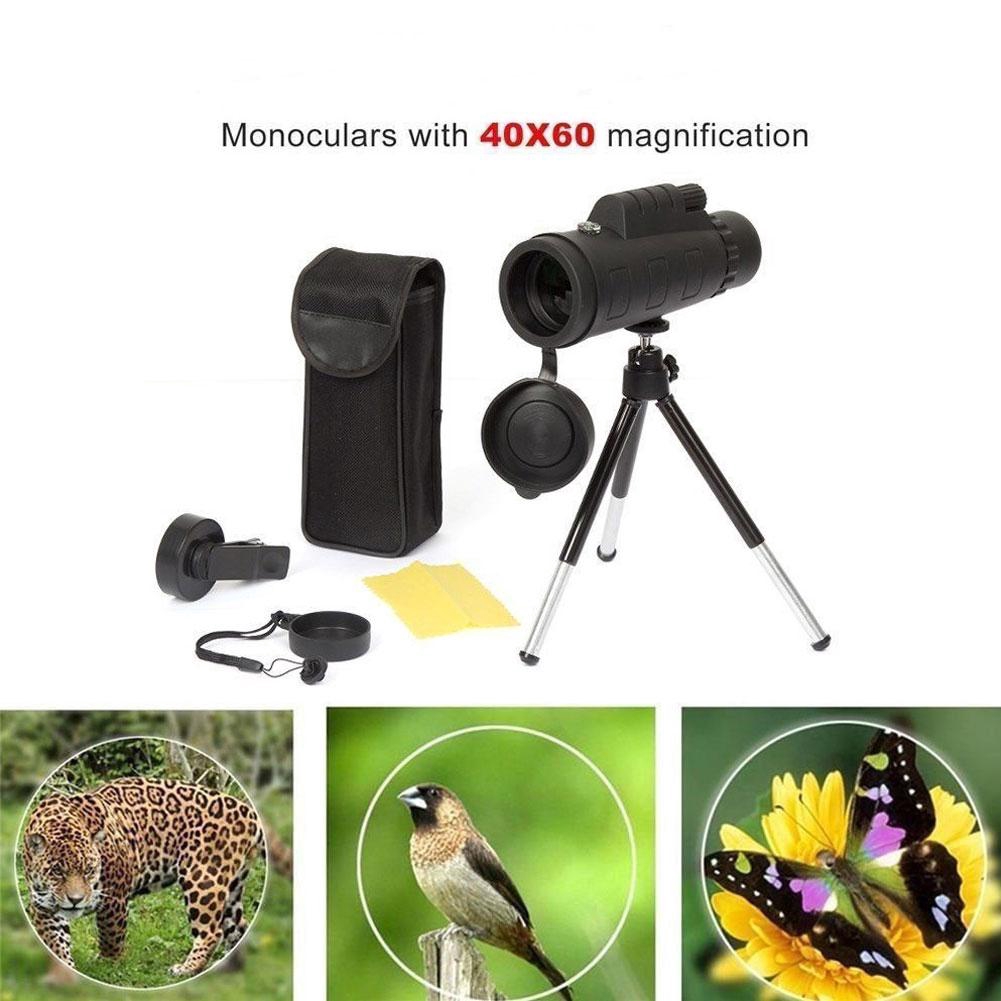 🌈NG Kính thiên văn một mắt cầm tay 40X60 Focus Zoom HD Optics Lens Night Vision Đi bộ ngoài trời