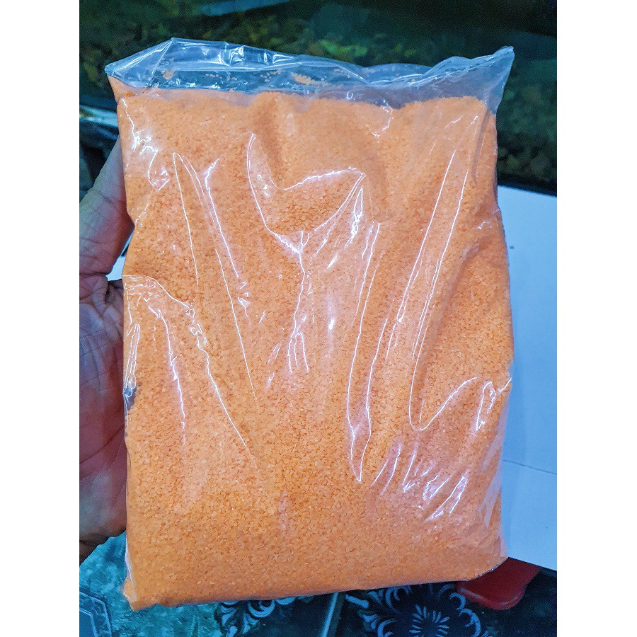 1KG CÁT THẠCH ANH CAM TRANG TRÍ HỒ CÁ NON BỘ