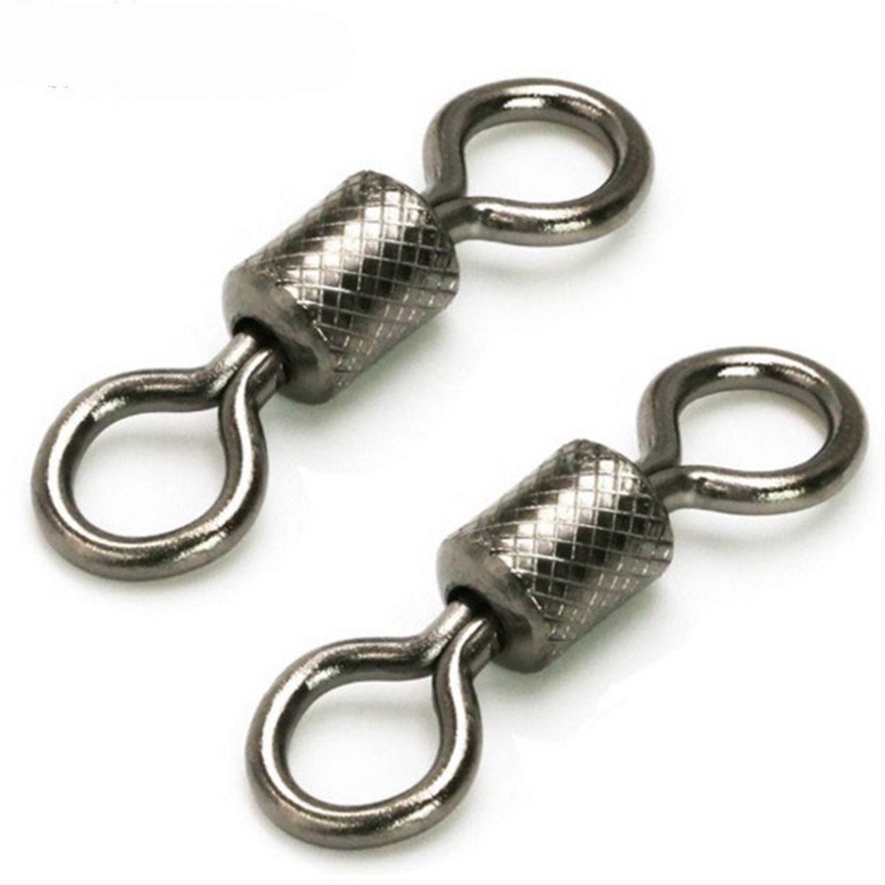 Set 2 Đầu Nối Dây Câu Cá Bằng Thép Không Gỉ Bền Chắc Chất Lượng Cao# 4# 6# 8# 10# 12# Nhẫn Rắn