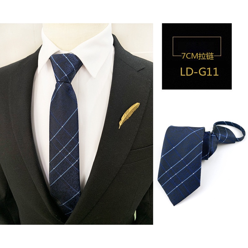 Cà Vạt 7CM Họa Tiết Sọc Caro Màu Trơn Có Thể Điều Chỉnh Cho Nam